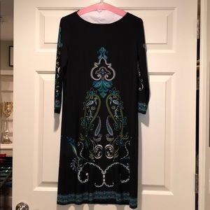 Boho long sleeve shift dress size 8